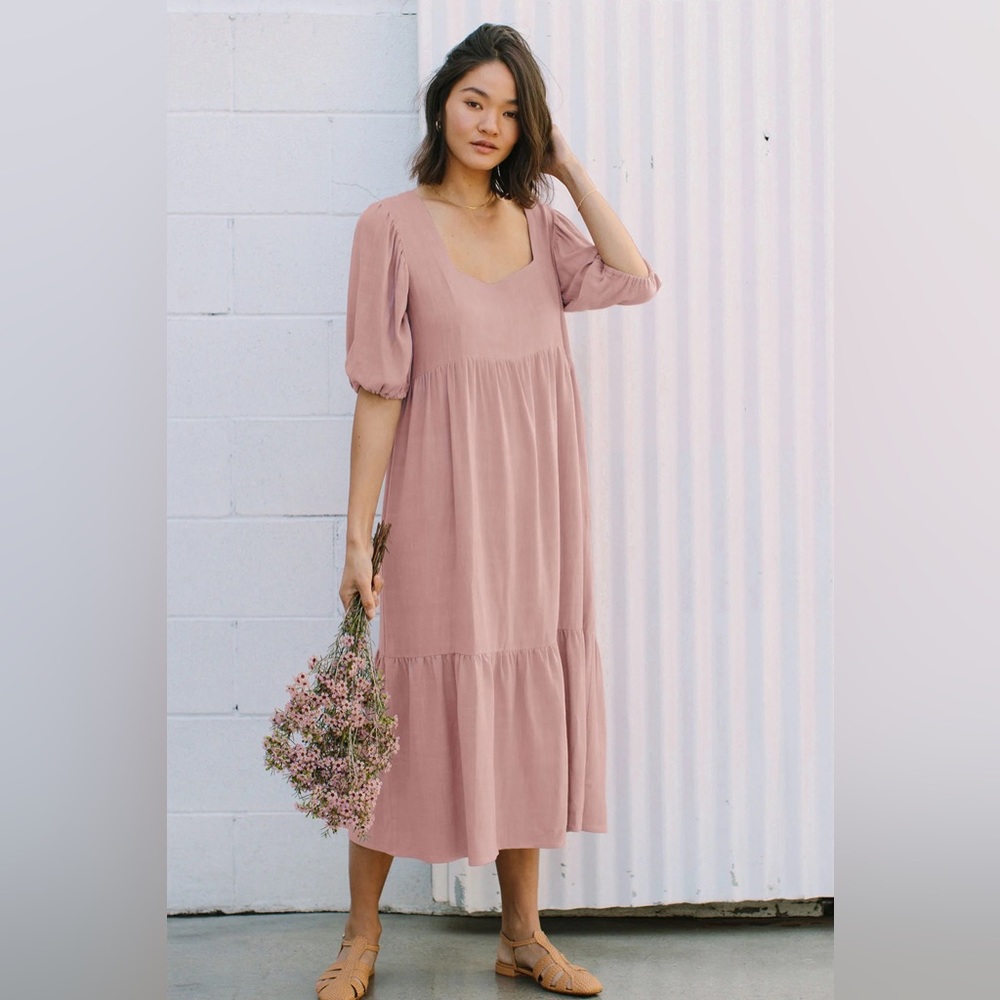Rachel Pally Linen Mae Dress in Fawn size XS